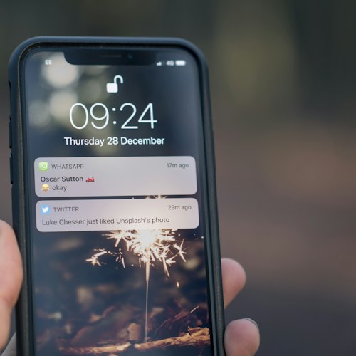 Phone showing message notifications